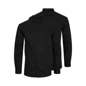 Image of JACK & JONES 2-pack Satin Super Slim Fit Shirt Men Black
