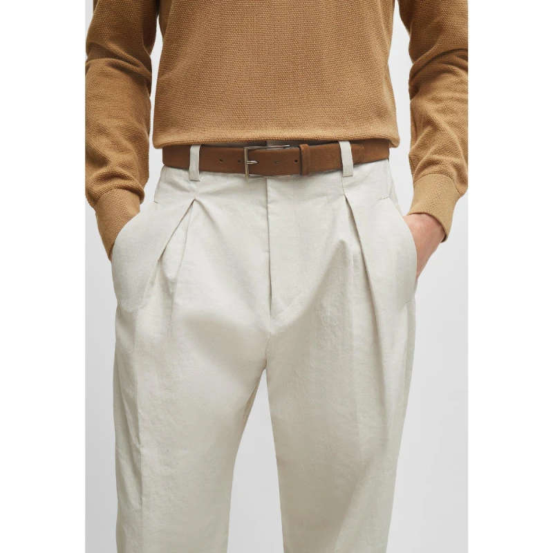 Image of Boss Mens Calindo Sd Leather Belt Rust/Copper male 30R (80cm)