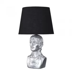 Image of Silver Character Bust Table Lamp with Black Aspen Shade