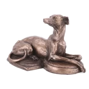 Image of Lying Down Whippet by Harriet Glen Cold Cast Bronze Sculpture