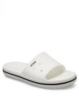 Image of Crocs Crocband Iii Slide Flat Sandal - White Black, White/Black, Size 7, Women