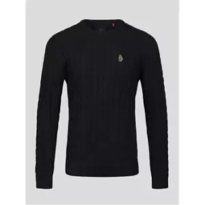 Image of Luke Sport Aspen Cable Jumper - Black