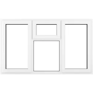 Image of Crystal Casement uPVC Window Left & Right Hand Opening Next To a Top Opener 1770mm x 1115mm Clear Double Glazing in White