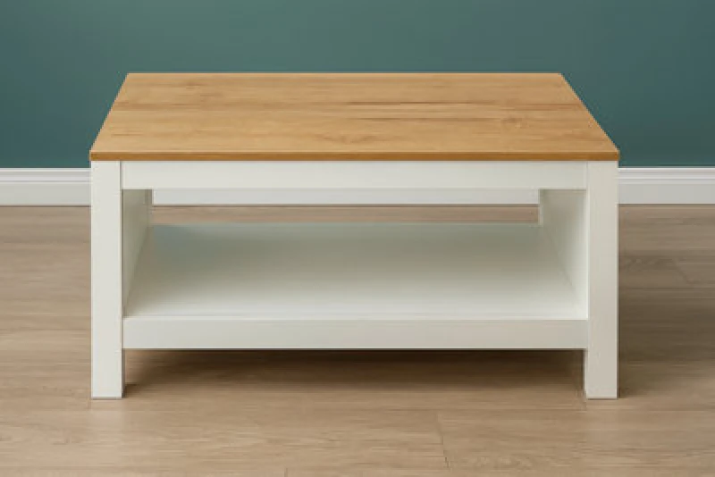 Image of Koala Modern Coffee Table With Storage Shelf For Living Room Light Wood Finish