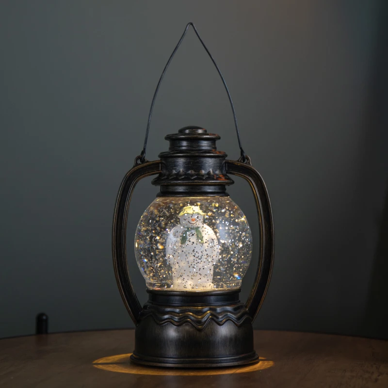 Image of 20cm Battery Operated Light up The Snowman Christmas Water Spinner Globe with LEDs