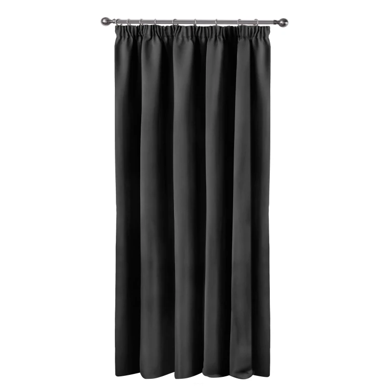 Image of Emma Barclay Cali Thermal Door Curtain Pencil Pleat One Panel - Black 46x84In