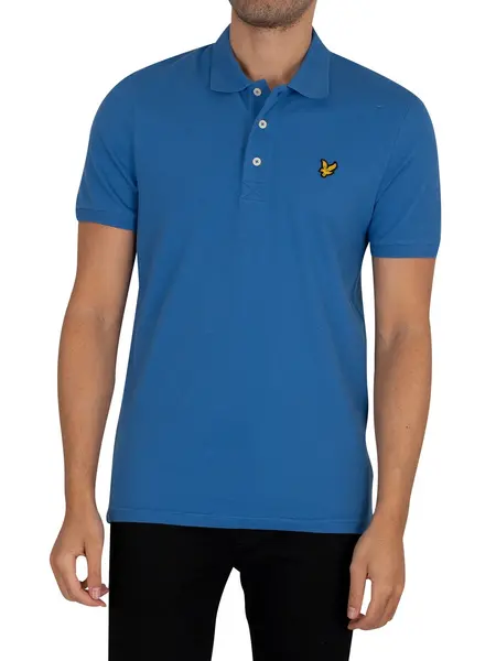 Image of Lyle & Scott Organic Cotton Plain Polo Shirt Spring Blue S
