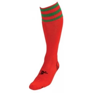 Image of PT 3 Stripe Pro Football Socks LBoys Red/Green