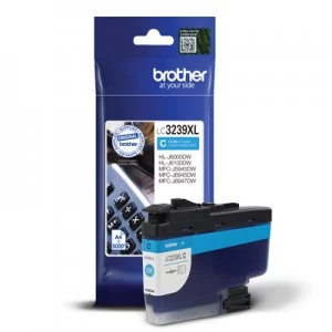 Image of Brother LC3239XLC Cyan Ink Cartridge