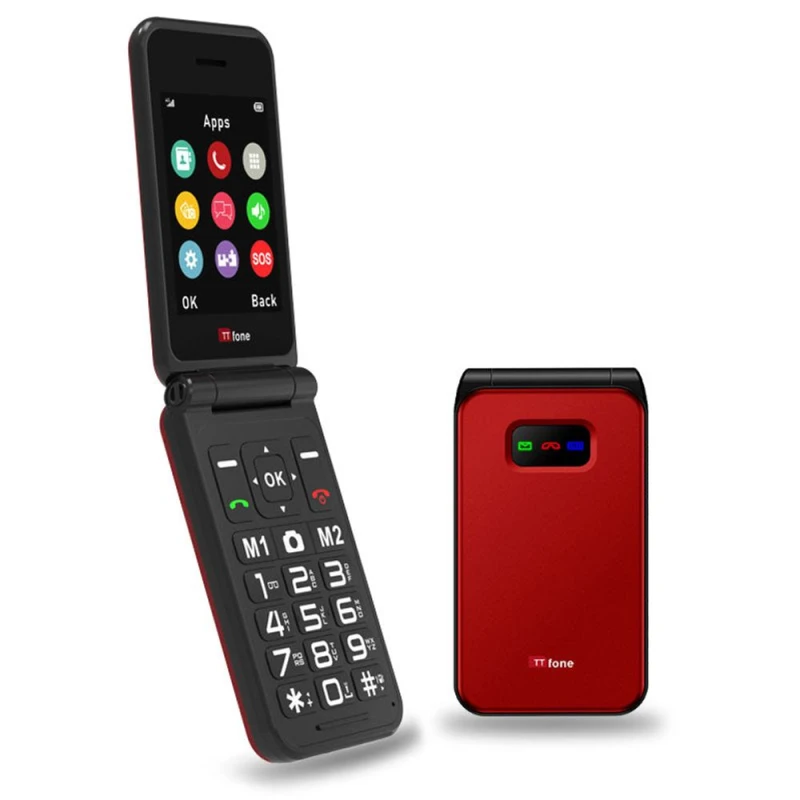 Image of TTfone TTfone Red TT760, Big Button Emergency Mobile Phone, with USB Cable & Three Pay As You Go