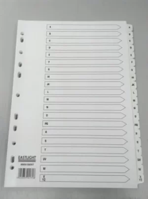 Image of Index A-Z A4 Card White with White Mylar Tabs