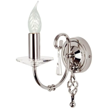 Image of Elstead Aegean - 1 Light Indoor Candle Wall Light Polished Nickel, E14