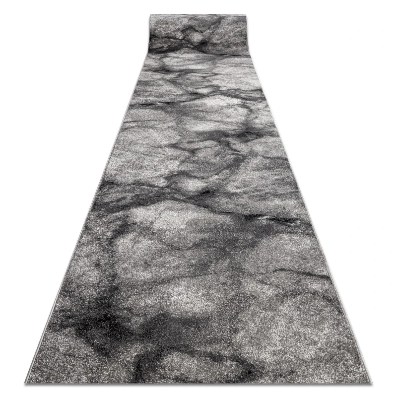 Image of RugsX Silver Marble Runner in Grey Size: 80cm x 170cm Grey Unisex 80cm x 170 cm
