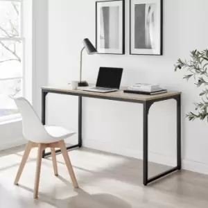 Image of Furniturebox Kendrick Oak Wood Effect Desk and Black Legs 140cm Industrial Scandinavian Office Computer