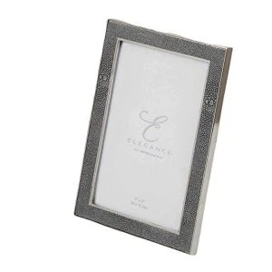 Image of 4" x 6" - Elegance Nickel Plated Grey Faux Shagreen Frame