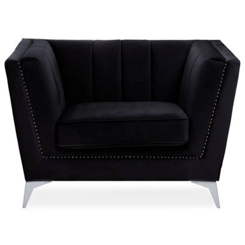 Image of Premier Housewares Interiors by Premier Hansa Velvet Chair Black