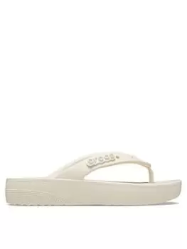 Image of Crocs Crocs Classic Platform Flip Flops, Bone, Size 7, Women