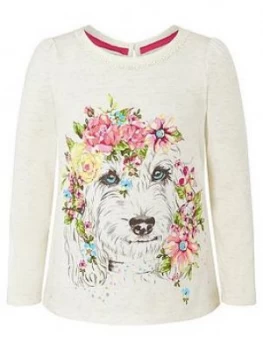 Image of Monsoon Girls S.E.W. Dog Long Sleeve Top - Ivory