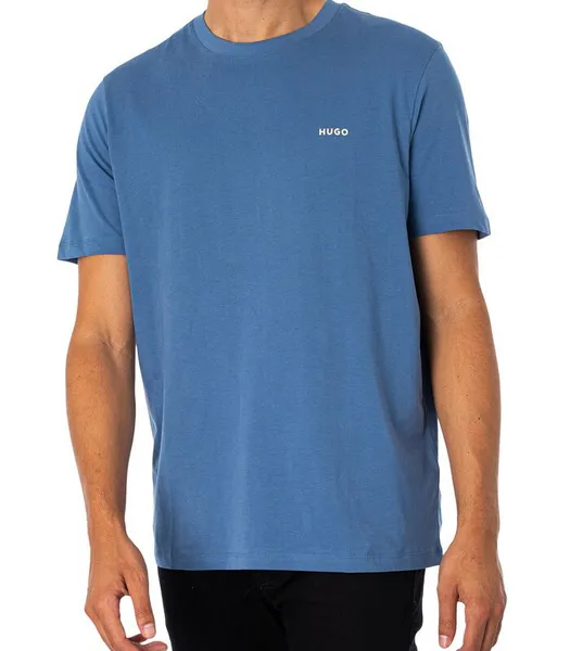 Image of HUGO Dero222 Logo T-Shirt Medium Blue XL