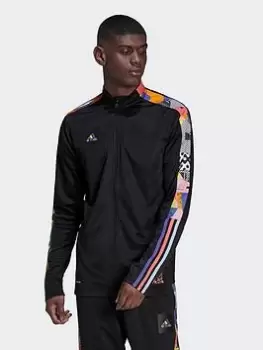 Image of adidas Tiro Pride Track Top, Black/Multi, Size S, Men