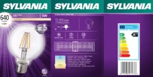 Image of Sylvania E27 5W 640Lm Round Light Bulb