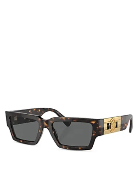 Image of Versace Solid Rectangular Sunglasses, 54mm
