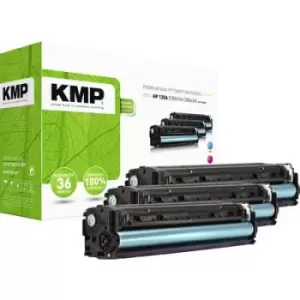 Image of KMP H-T113 CMY Toner cartridge Set replaced HP 125A, CB541A, CB542A, CB543A Cyan, Magenta, Yellow 1400 Sides Compatible Toner cartridge combo pack