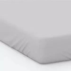 Image of 200 Thread Count Cotton Percale Fitted Bed Sheet Cloud, Cloud / Double / Deep Fit (38cm / 15")