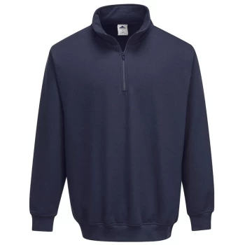 Image of B309NARL - sz L Sorrento Zip Neck Sweatshirt - Navy - Portwest