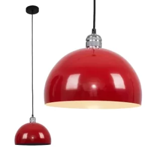 Image of Casco Chrome Pendant with Red Curva Shade