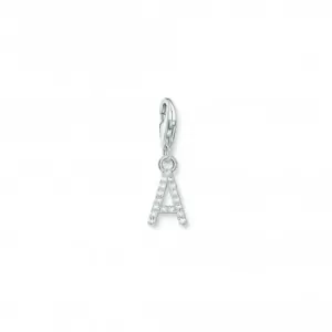 Image of Charmista White Zirconia Letter A Charm Pendant 1938-051-14