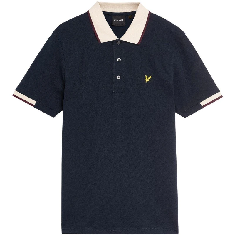 Image of Lyle & Scott Half Tipped Polo Shirt Dark Navy M
