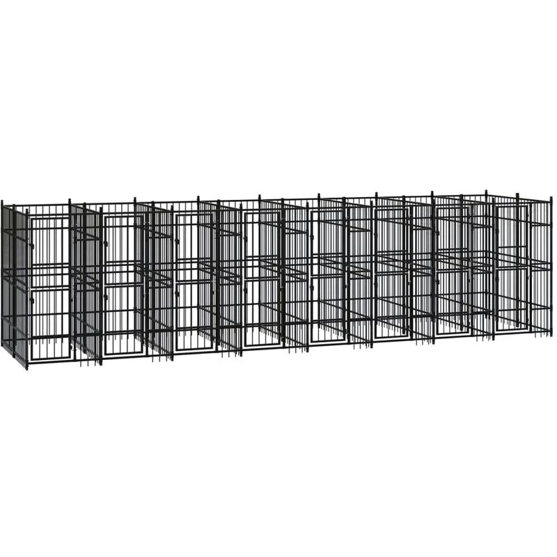 Image of VIDAXL Outdoor Dog Kennel Steel 14.75 m² Vidaxl 8720286871225