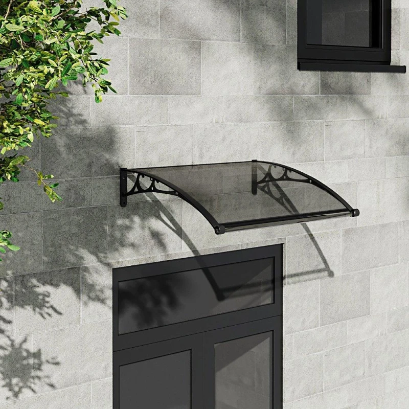 Image of Breeins 100 x 100 x 23cm Outdoor Door Canopy Window Awning Black unisex One size