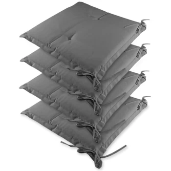 Image of Detex - Chair Cushions Sydney Set of 4 Water-repellent Seat Pads Chair Pillows Different Colours Outdoor Indoor Relaxing Grey