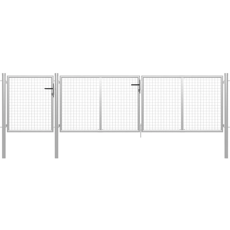 Image of vidaXL Garden Gate Steel 400X75cm Silver 144346