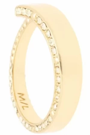 Image of Ladies Karen Millen Silver Plated Contoured Crystal Ring ML KMJ934-22-02ML