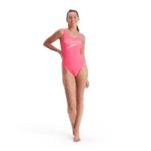 Image of Speedo Logo U Back Swimsuit Womens - Pink