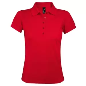 Image of SOLS Womens/Ladies Phoenix Short Sleeve Pique Polo Shirt (XL) (Red)