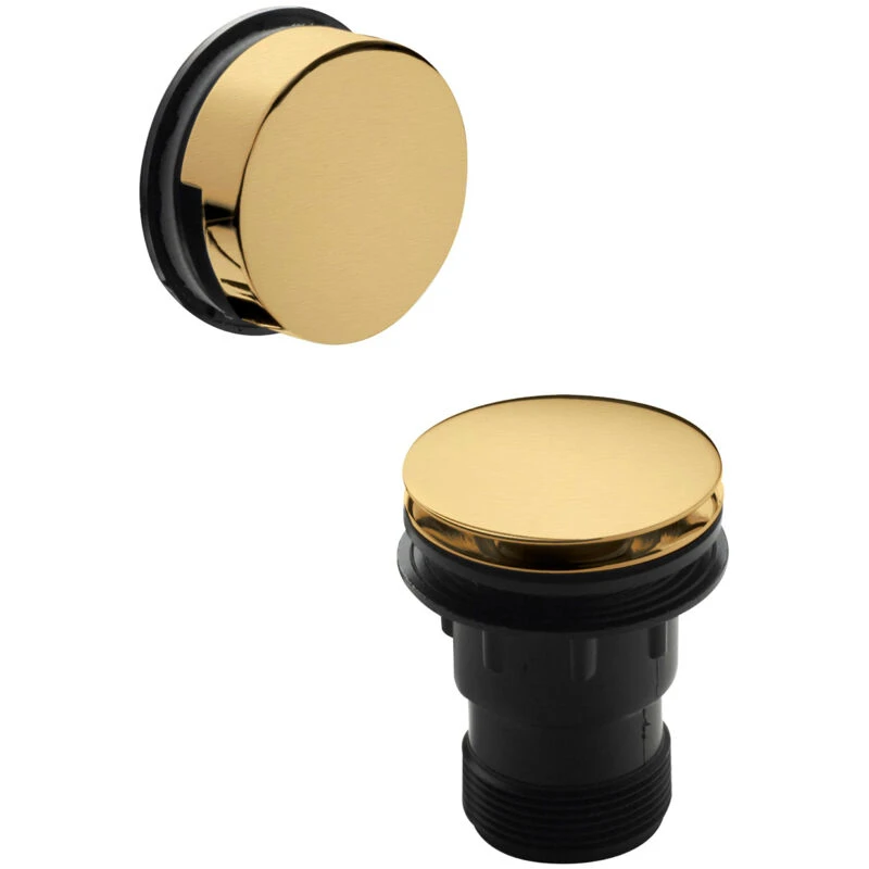 Image of Balterley ClickClack Push Button Overflow Bath Waste Baths up to 13mm Thick Metallics unisex