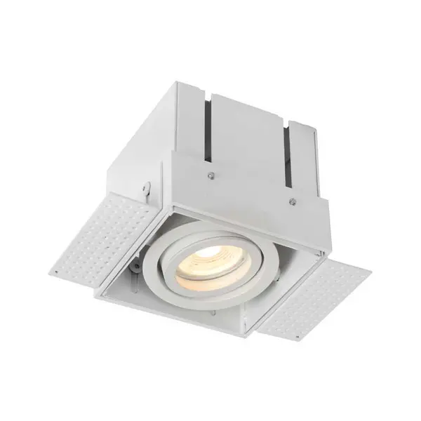 Image of Lucide Lucide Trimless Plaster-In Square Adjustable Downlight - White