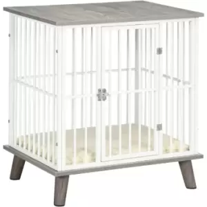 Image of Dog Crate Furniture, Indoor Dog Kennel Side End Table, 64.5x48x70.5cm - Grey - Pawhut
