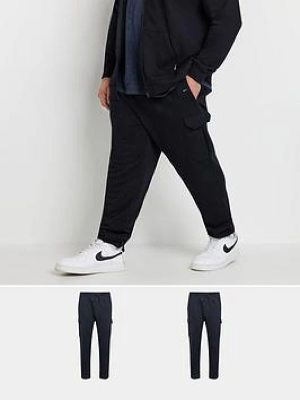 Image of BadRhino BadRhino Men 2 Pack Cargo Joggers in Blue Size: 4X-Large Blue 4XL Male 5063111757572