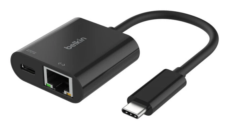 Image of BELKIN INC019btbk USB Type-C to Ethernet Adapter, Black 745883877584