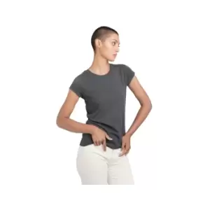 Image of Mantis Womens/Ladies Roll Sleeve Tee (S) (Charcoal Grey Melange)