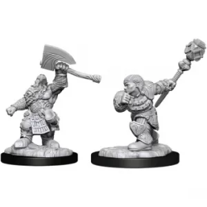 Image of Magic the Gathering Unpainted Miniatures (W14) Dwarf Fighter & Dwarf Cleric