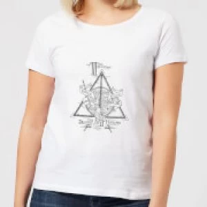 Image of Harry Potter Three Dragons White Womens T-Shirt - White - M