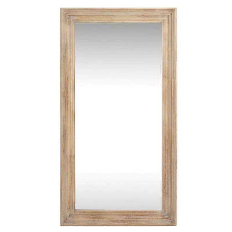 Image of Hill Interiors Washed Wood Framed Mirror - Glass - L3 X W76 X H120 Cm - Brown
