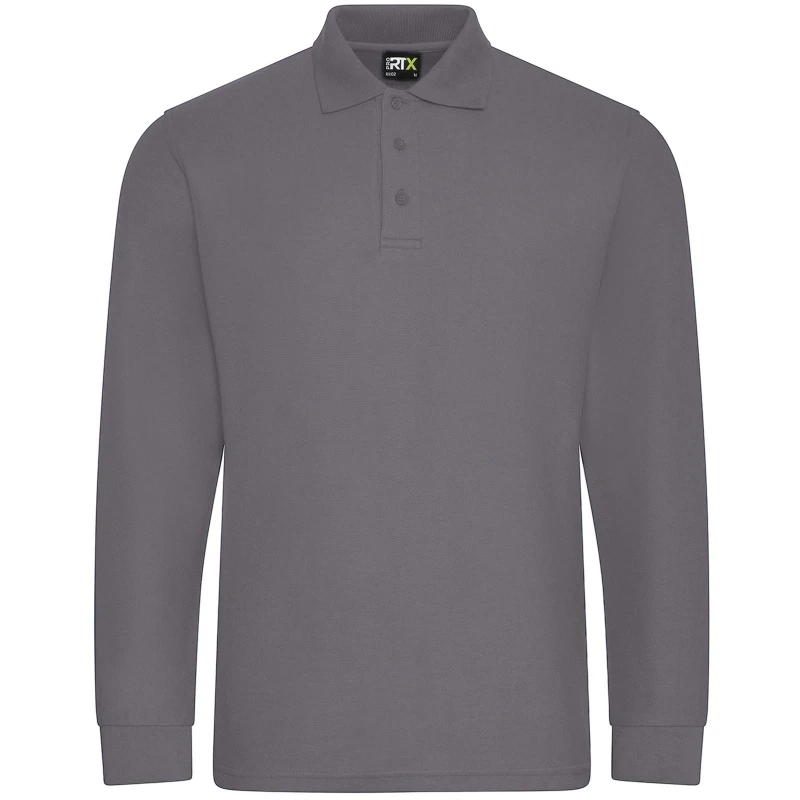 Image of PRORTX PRORTX Men Long-Sleeved Polo Shirt in Light Grey Size: Small Light Grey S Male 5059699736399