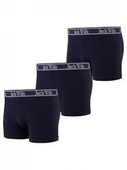 Image of Jack Wills Boys 3 Pack Boxers - Navy, Size Age: 5-6 Years